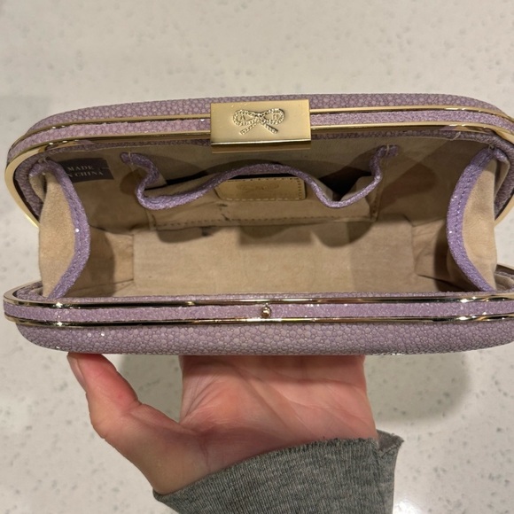 ANYA HINDMARCH PURPLE MARANO GLITTER-FINISHED BOX CLUTCH EUC - Picture 10 of 12